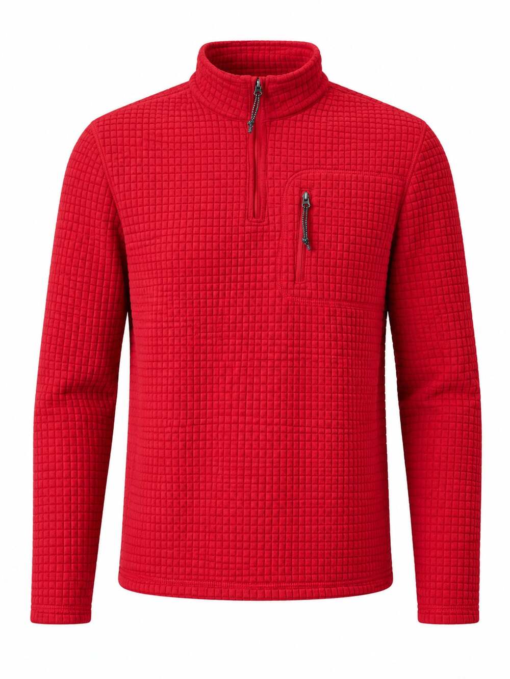 Properly Tied Red Grid Fleece Quarter Zip Pullover Size M